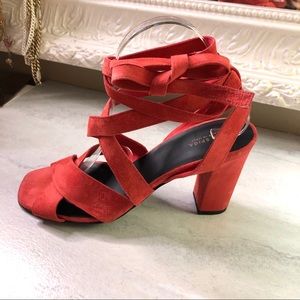 Via Spiga burnt orange lace up heeled sandals